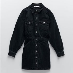 NWT ZARA Denim Mini Dress with Front Pockets